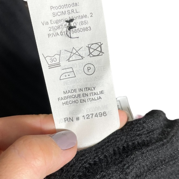 100% Merino Wool Sweater Dress M Sweaterdress One Shoulder A-Line Button RIbbed - Picture 12 of 12